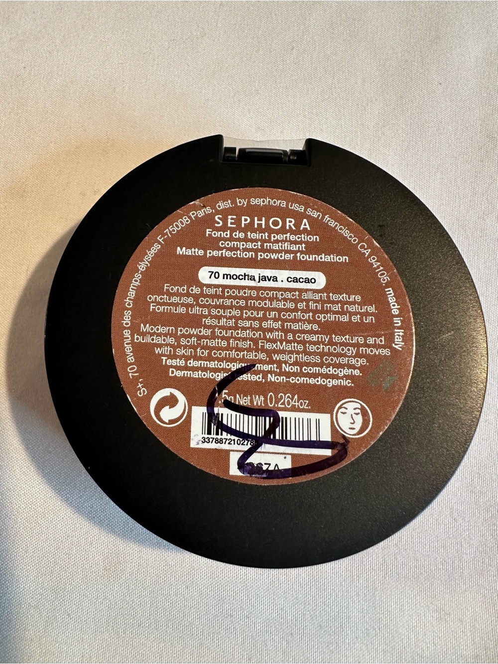 Sephora Matte Perfection Powder Foundation - Mocha Java (Deep Brown)